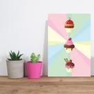 Placa Decorativa Cup Cake Trio 30x40cm