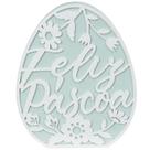 Placa decorativa de madeira Ovo de Páscoa verde 20x16,5x2,8