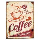 Placa Decorativa De Madeira Tela Coffe Get More 30x40Cm