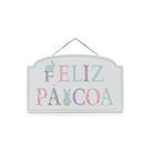 Placa Decorativa De Metal De Páscoa - Feliz Páscoa - 42x25cm - 1 unidade - Cromus - Rizzo