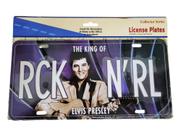 Placa decorativa de metal Elvis Presley - The King of RCK NRL - 30x15cm - Nova!