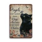 Placa decorativa de metal YOYI ART Cat Memorial Black Cat 30x20cm