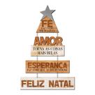Placa Decorativa De Natal Árvore Pinheiro Com Letreiro Para Pendurar Parede Porta Janela Enfeite Natalino Em MDF 58x38cm