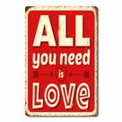 Placa Decorativa De Parede All You Need Is Love PD043 Davys Creative Placa Decorativa De Parede All You Need Is Love PD043 Davys Creative