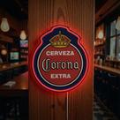 Placa Decorativa de Parede American Art Decor Corona Extra LED Retrô Placa Decorativa de Parede American Art Decor Corona Extra LED Retrô