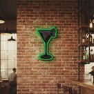 Placa Decorativa de Parede Copo de Martini com LED