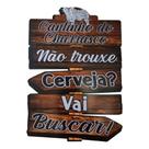 Placa Decorativa de Parede em Madeira Bbq - Não Trouxe Cerveja