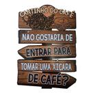 Placa Decorativa de Parede em Madeira Coffe - Cantinho do Café Placa Decorativa de Parede em Madeira Coffe - Cantinho do Café