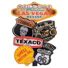 Placa Decorativa de Parede em Madeira - Welcome Las Vegas Nevada