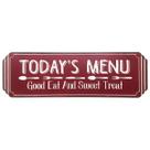 Placa Decorativa de Parede em Metal - Todays Menu Good Eat And Sweet Treat - Vintage