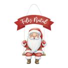 Placa Decorativa Decoração Feliz Natal Papai Noel no Balanço 23x36