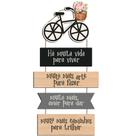 Placa Decorativa em Mdf - Vida Arte Amor Caminhos Bicicleta