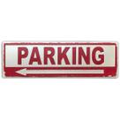 Placa Decorativa em Metal - SETA PARKING - Refletiva / Alto relevo