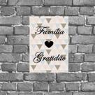 Placa Decorativa Família Gratidão 18x27cm