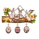 Placa Decorativa Feliz Páscoa em MDF 28 cm