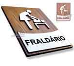 Placa decorativa fraldário indicativa em mdf 3mm alto relevo