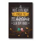 Placa Decorativa FRASE HISTÓRIA MDF 20x30cm