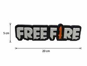 Placa Decorativa Free Fire em Impressão 3D 20cm x 5cm Gamer