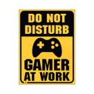 Placa Decorativa Gamer Não Perturbe Gamer Trabalhando