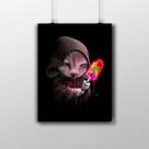Placa Decorativa Gato Jedi Sorvete - Star Wars Placa Decorativa Gato Jedi Sorvete - Star Wars