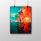 Placa Decorativa Godzilla Vs Kong Super Wallpaper Cidade 20X30 Placa Decorativa Godzilla Vs Kong Super Wallpaper Cidade 20X30