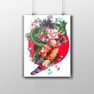 Placa Decorativa Goku E Shenlong Dragon
