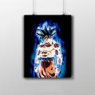 Placa Decorativa Goku Instinto Superior Incompleto Aura - Dragon Super Anime 20X30