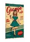 Placa decorativa - grange cafe vintage retrô pin up