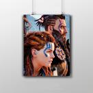 Placa decorativa Horizon Zero Dawn - Sarah e Rost game Placa decorativa Horizon Zero Dawn - Sarah e Rost game