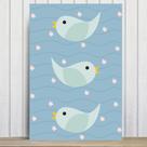 Placa Decorativa Infantil Coruja Baby Passarinhos 20x30cm