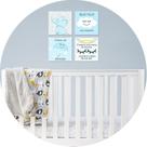 Placa Decorativa Infantil Quarto Bebê Menina E Menino Azul