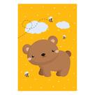 Placa Decorativa Infantil Urso e Abelhas 30x40cm