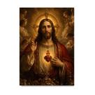 Placa Decorativa Jesus em Estilo de Pintura Sacra Barroca 40x60cm