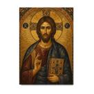 Placa Decorativa Jesus Pantocrator em Estilo Bizantino 50x70cm