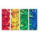 Placa Decorativa Lego Painel MDF Colorido Kit 4 Placas 20x60