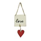 Placa Decorativa "Love" Pata de Cachorro com coração