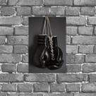 Placa Decorativa Luva De Boxe Preta 18x27cm