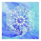 Placa Decorativa Mandala Azul 20x20cm