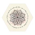 Placa Decorativa Mandala Hexágono 25x22 Mantra de Prosperidade - PH010