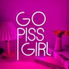 Placa decorativa manimo Go Piss Girl Neon Light 37x27 cm