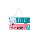 Placa Decorativa MDF 2 Partes Feliz Páscoa 25cm 1und - Grintoy