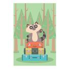 Placa Decorativa MDF Animais Guaxinim Viajante 30x40cm