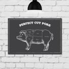 Placa Decorativa MDF Churrasco Cortes de Porco 30x40