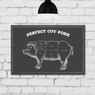 Placa Decorativa MDF Churrasco Cortes de Porco 30x40