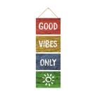 Placa Decorativa MDF Corda P Pendurar Frase Good Vibes Only