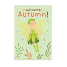 Placa Decorativa MDF Fadas e Flores Outono Verde 20x30cm