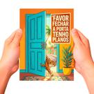 Placa Decorativa MDF Favor Fechar a Porta Gato Cor: Multicolorido