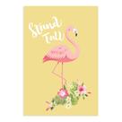 Placa Decorativa MDF Flamingo e Folha 20x30cm