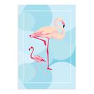 Placa Decorativa MDF Flamingos e Círculos 20x30cm