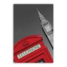 Placa Decorativa MDF Foto Londres Big Ben Telephone 30x40